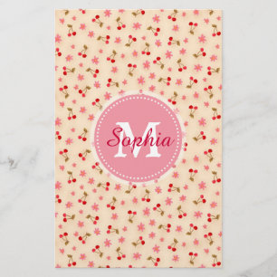 Körsbär och blommor med enbart giftigt gikt brevpapper