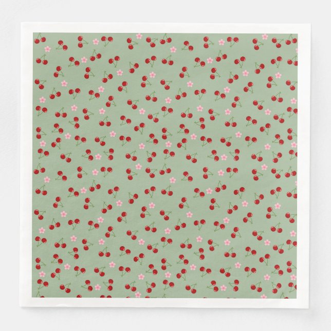 Körsbär och blommor pappersservett (Framsida)