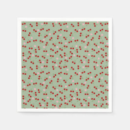 Körsbär och blommor pappersservett