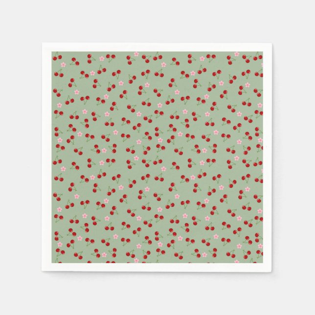 Körsbär och blommor pappersservett (Framsidan)