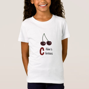 Körsbär och brev C för ditt namn på roligt T Shirt