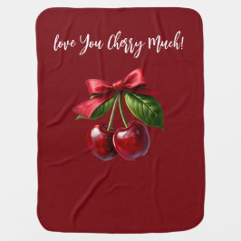 Körsbär och en Bow-Kärlek du Cherry Mch Bebisfilt