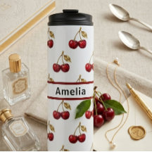 Körsbär och gyllene blad Anpassad namn design pres