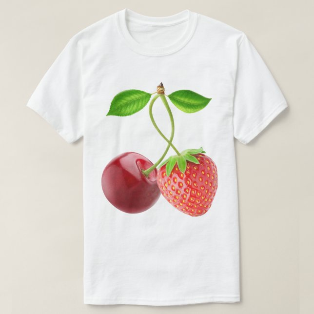 Körsbär och jordgubbar t shirt (Design framsida)