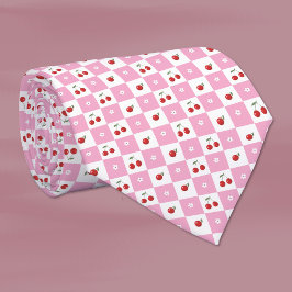 Körsbär och Little Flower Mönster Neck Tie Slips