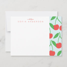 Körsbär och Löv Mönster Personlig Note Card Anteckningskort