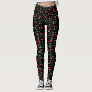Körsbär och Polka dots Black Rockabilly Girl Leggings