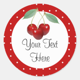 Körsbär och produktmärkning av Polka dots Anpassni Runt Klistermärke