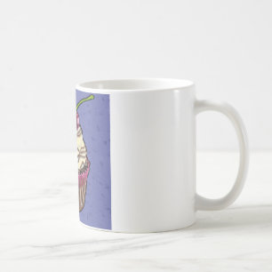 Körsbär på blått kaffemugg