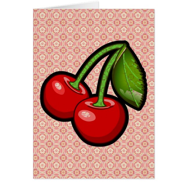 Körsbär på blomman hälsningskort (Framsidan)