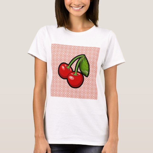 Körsbär på blomman t-shirt (Framsida)