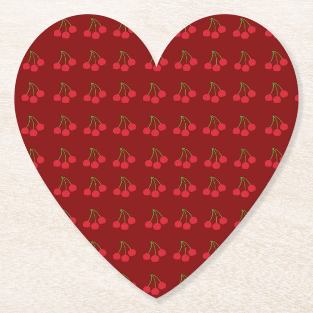 Körsbär på Röda Underlägg (uppsättning 6) Papper (Framsida)