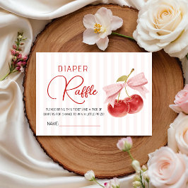 Körsbär på toppen Baby Shower Blöja Lotteri Tilläggskort