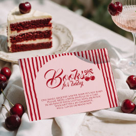 Körsbär på toppen Baby Shower-böcker för bebis Tilläggskort