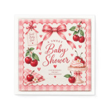 Körsbär på toppen Baby Shower Pappers Tallrik