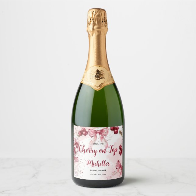 Körsbär på toppen Bow Cocktail Sommar Bröllopsdusc (Framsida)