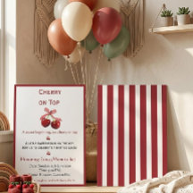 Körsbär på toppen Elegant babyfirande Minim inbjud