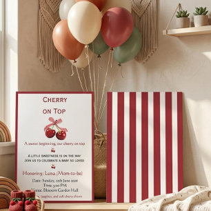 Körsbär på toppen Elegant babyfirande Minim inbjud Inbjudningar