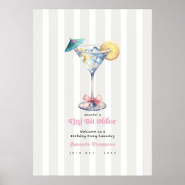 Körsbär på toppen Martini Födelsedagsfest Välkomme Poster