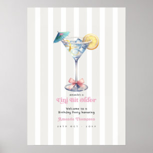 Körsbär på toppen Martini Födelsedagsfest Välkomme Poster