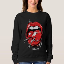 Körsbär på toppen Pop Art Röda läppar & Saftiga kö T Shirt