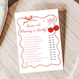 Körsbär på toppen Rosa baby shower gissa vem spel