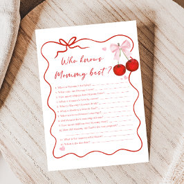 Körsbär på toppen Rosa Bow Shower Vem vet Mamma Ga