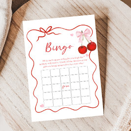 Körsbär på toppen Rosa slinga Baby Shower Bingo sp