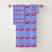 Körsbär på Violet Bath Towel Set