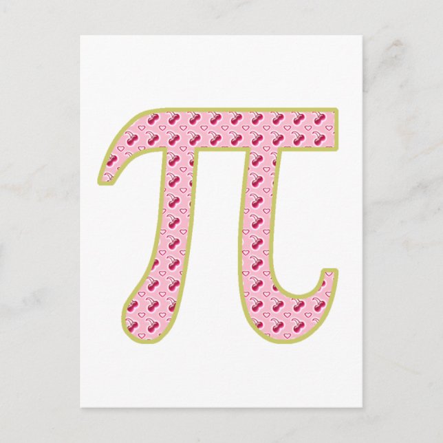 körsbär pi (paj) vykort (Framsida)