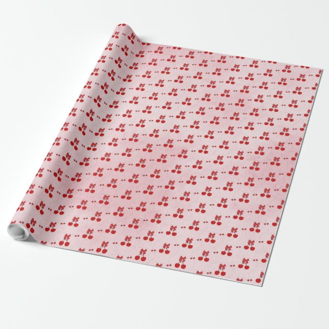 Körsbär Presentpapper (Utrullad)