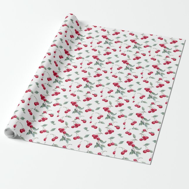 Körsbär Presentpapper (Utrullad)