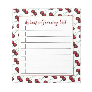 Körsbär Ripe Red Cherry Summer Fruit Print Anteckningsblock