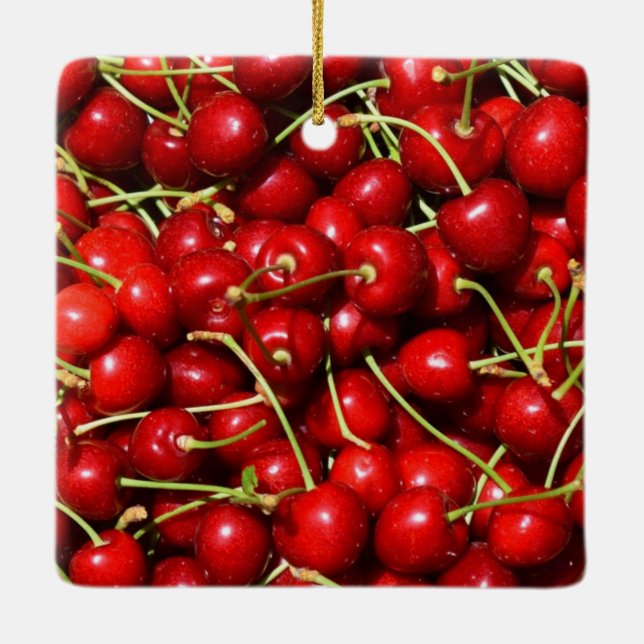 Körsbär röda julgransprydnad keramik (Baksida)