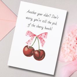 Körsbär Rosa Slinga Rolig pojkvän make Födelsedag Helgkort