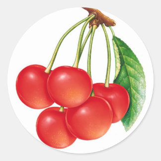 körsbär runt klistermärke