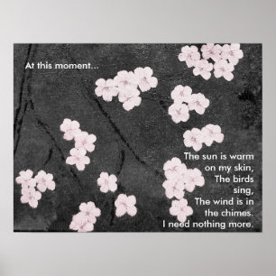Körsbär Skriv ut Blommar med Dikt Poster