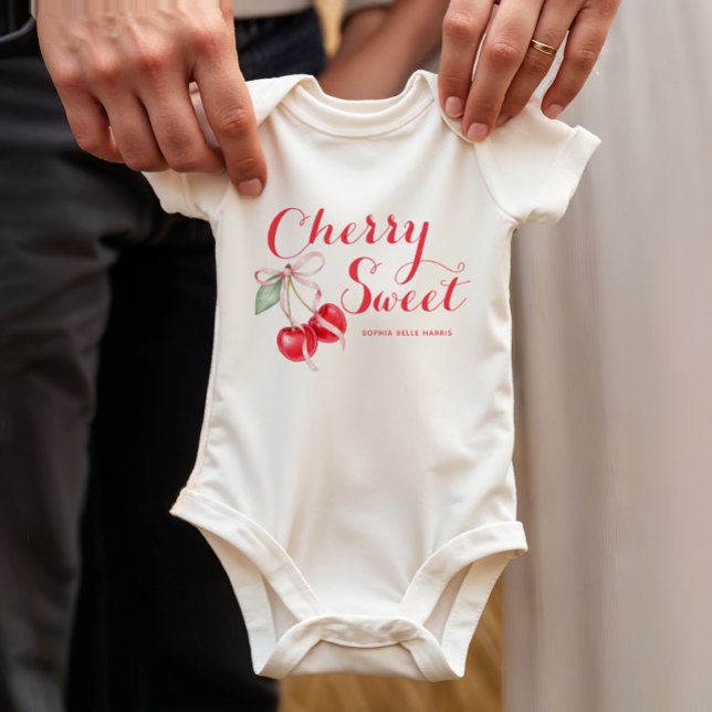 Körsbär Sött Personligt T Shirt (Cherry Baby Bodysuit)