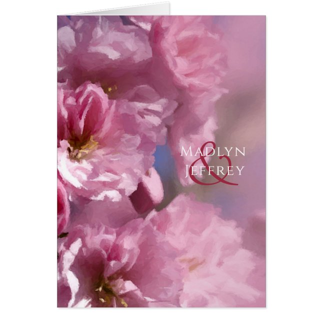 Körsbär träd blommar bröllop tack vare tillfälle OBS kort (Framsidan)