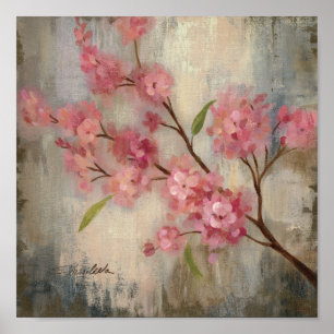 Körsbärblommar och gren poster