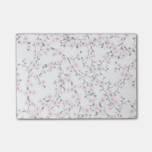 Körsbäret blomstrar det rosa vitmönster post-it block