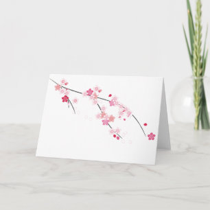 Körsbäret blomstrar hälsningkortet kort