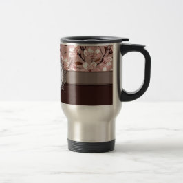 Körsbäret blomstrar med snöremonogramen resemugg