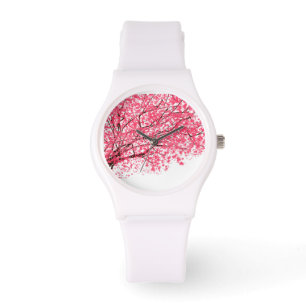 Körsbäret blomstrar och förgrena sig klockan armbandsur