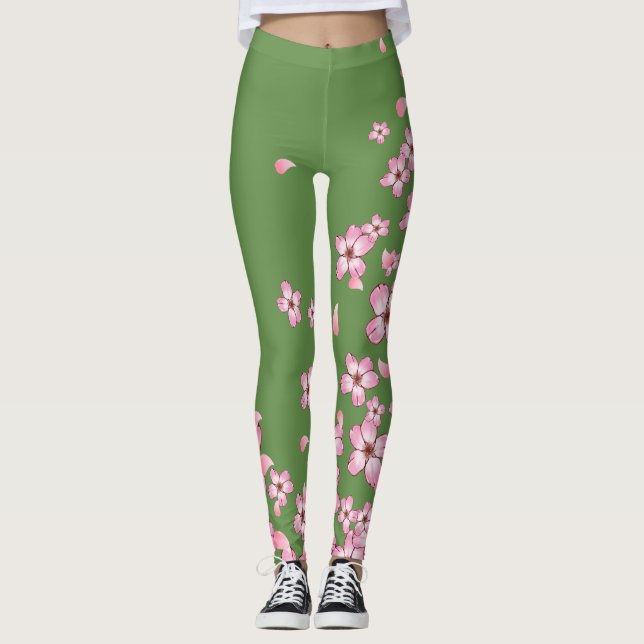 Körsbäret blomstrar (Sakura) Leggings (Framsida)