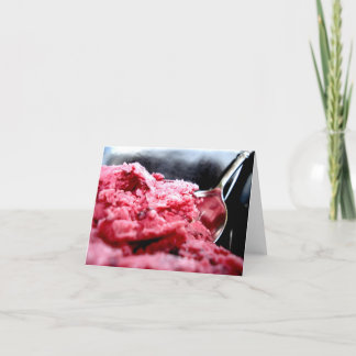 Körsbäret fryste yoghurten noterar kortet kort