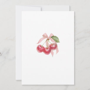 Körsbärs Baby Shower Inbjudan: Rosa Band, Bär Inbjudningar