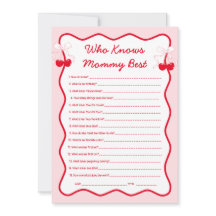 Körsbärs-Baby Shower Vem Känner Mamma Bäst-Spel