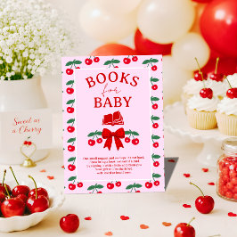 Körsbärs-Babyfirande Rött Rutigt Band Bok för Bebi Tilläggskort