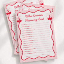 Körsbärs-Babyshower - Vem Känner Mamma Bäst Spelko